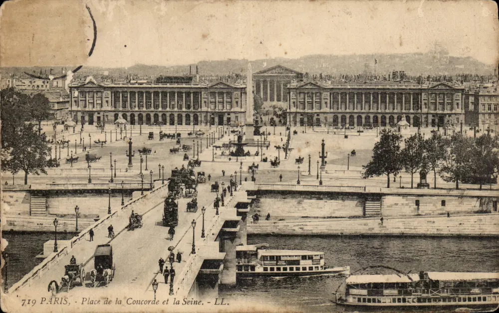 Place de la Concorde e a Seine — Paris — LL, n° 719 - Frente