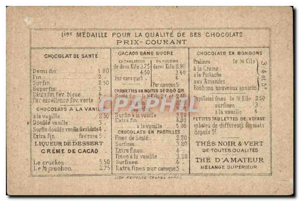 Paris — vue aérienne du Louvre — Chocolat Ibled, Paris, Mondicourt - Rückseite