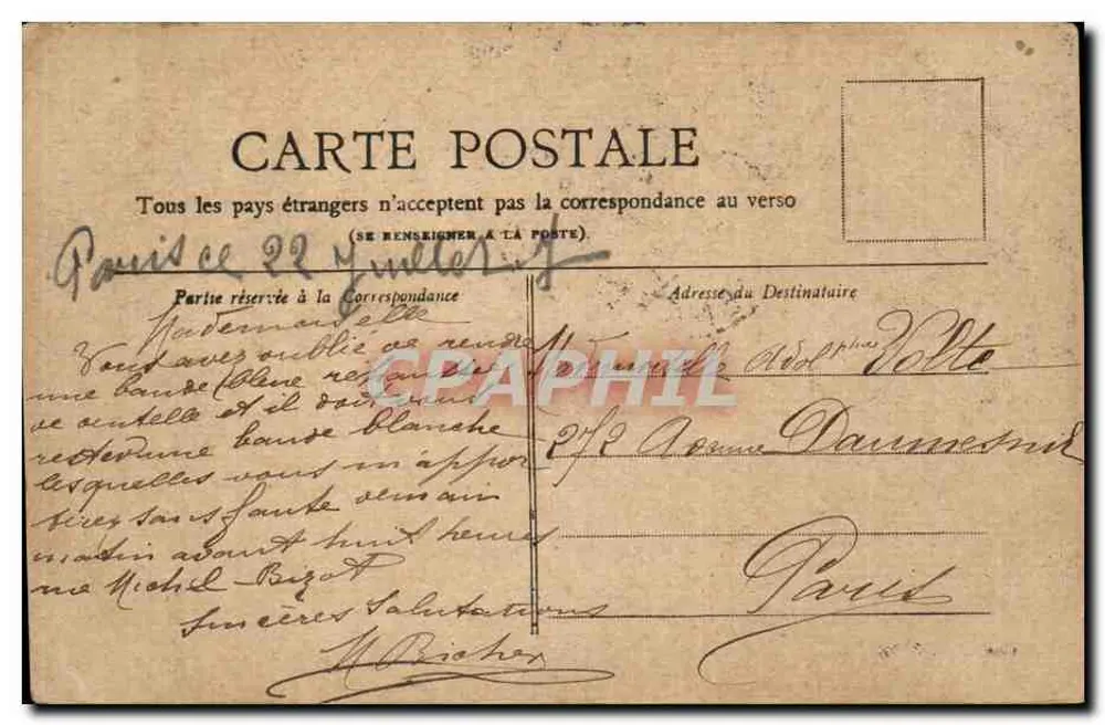 PARIS — O Palácio de Justiça — Coleção Petit Journal - Verso