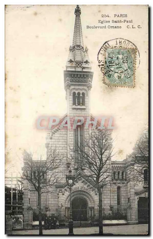 Igreja de São Paulo — Avenida Ornano — C.L.C. Paris 254 - Frente