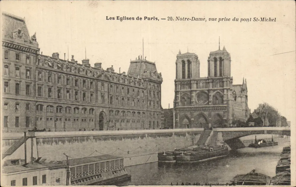 Notre-Dame de Paris — Aufnahme vom Pont Saint-Michel — L. J. & Cie, Verlag, Angoulême-Paris - Vorderseite
