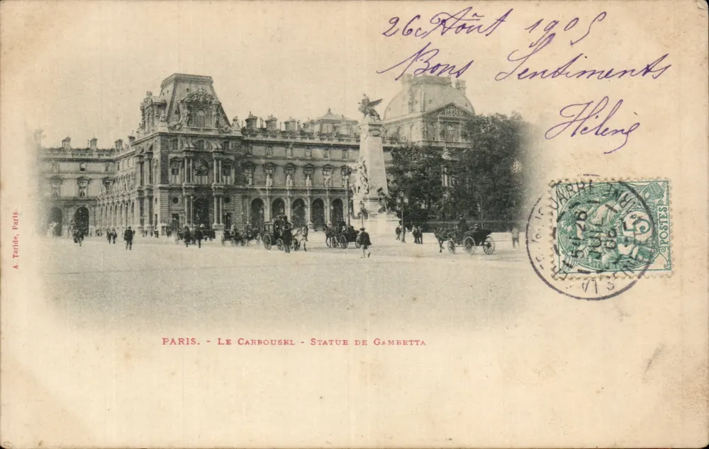 Paris - O Carrousel - Estátua de Gambetta — A. Tauldo, Paris - Frente