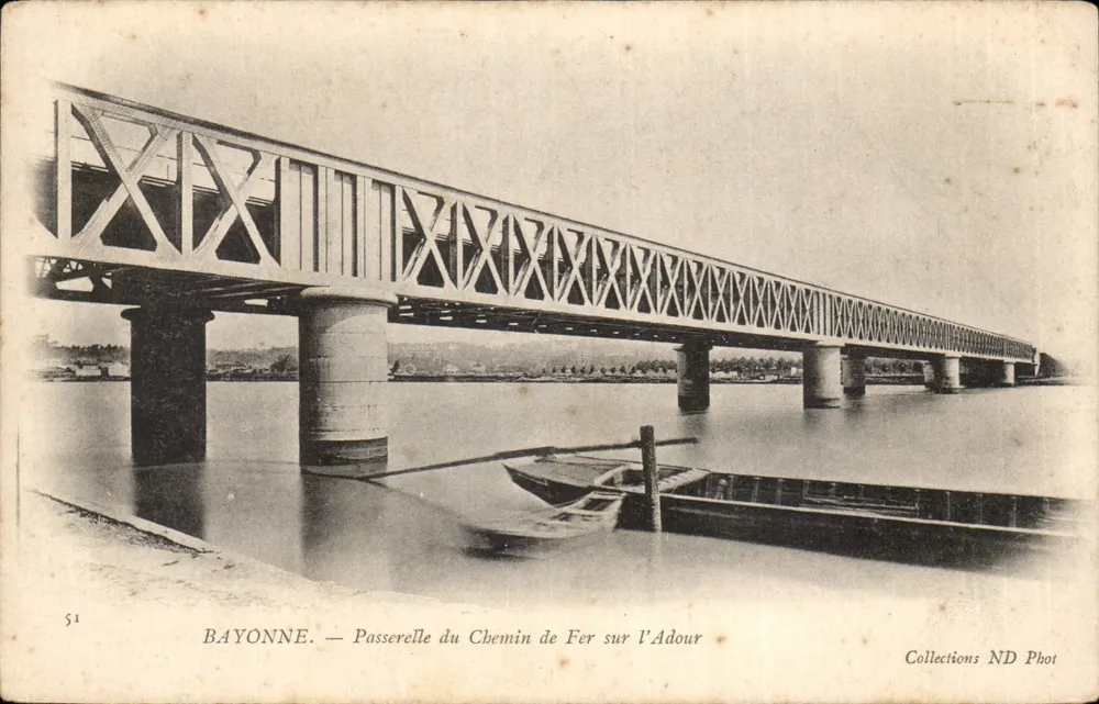 Bayonne — Eisenbahnbrücke über den Adour — Collections ND Phot - Vorderseite