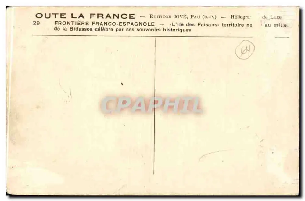 De Eiland van de Faisans — Bidassao — Uitgaven Jové, Pau (B.P.) - Achterkant