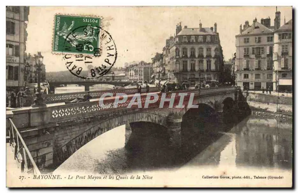 Bayonne - Der Mayou-Brücke und die Ufer der Nive — Collection Gorce, photo-issued, Talence (Gironde) - Vorderseite