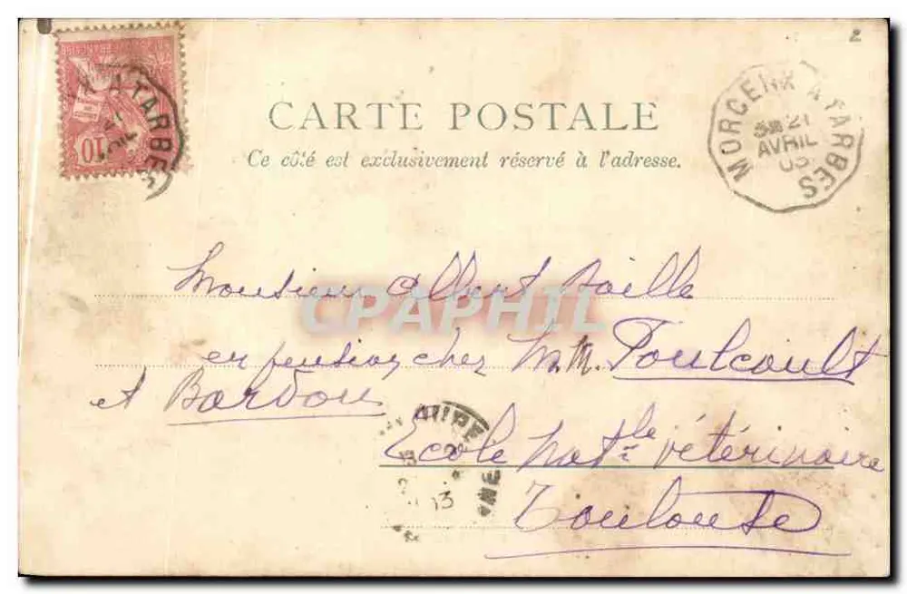 Bayonne — Das Rathaus und das Theater — Verleger Kunzil Brüder, Paris - Rückseite