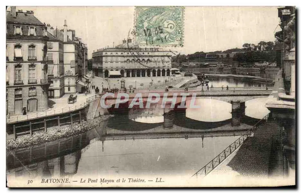 Bayonne — Die Mayou-Brücke und das Theater — LL. - Vorderseite