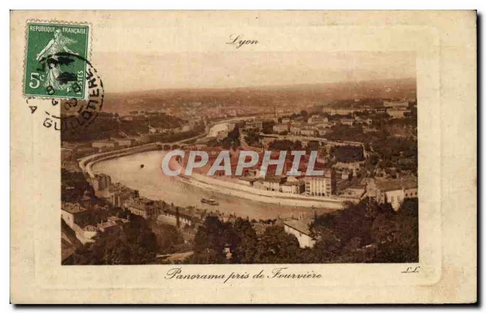 Lyon — Panorama tirado de Fourvière — LL, editor - Frente
