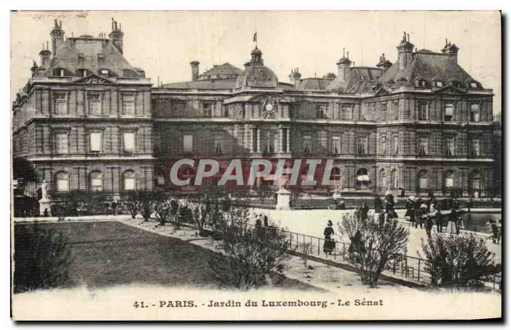 Paris - Jardim do Luxembourg - O Senado - Frente