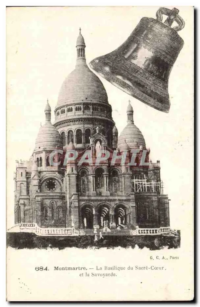 Montmartre — Die Basilika des Heiligen Herzens und die Savoyarde — G. C. A., Paris, n° 684 - Vorderseite