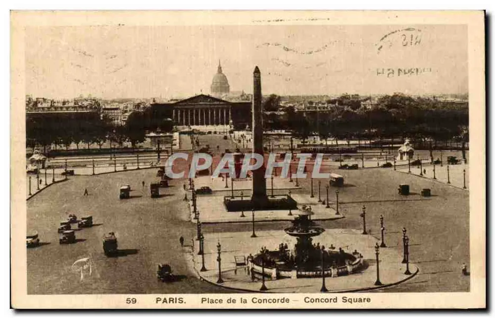 Paryż. Place de la Concorde — Concord Square — 59 - Awers