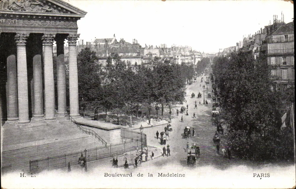 Bulevar da Madeleine — vista desde o Panteão — H. L. Paris - Frente