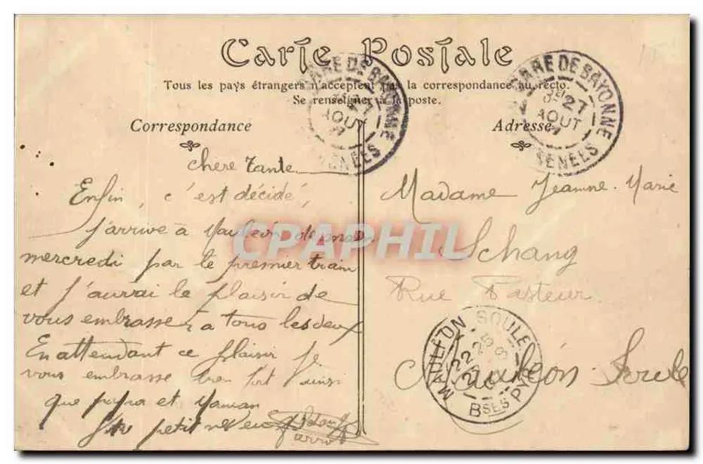 Bayonne — La Rue Thiers und das Schloss Fieux — La Côte-d'Argent — N.D. Phat - Rückseite