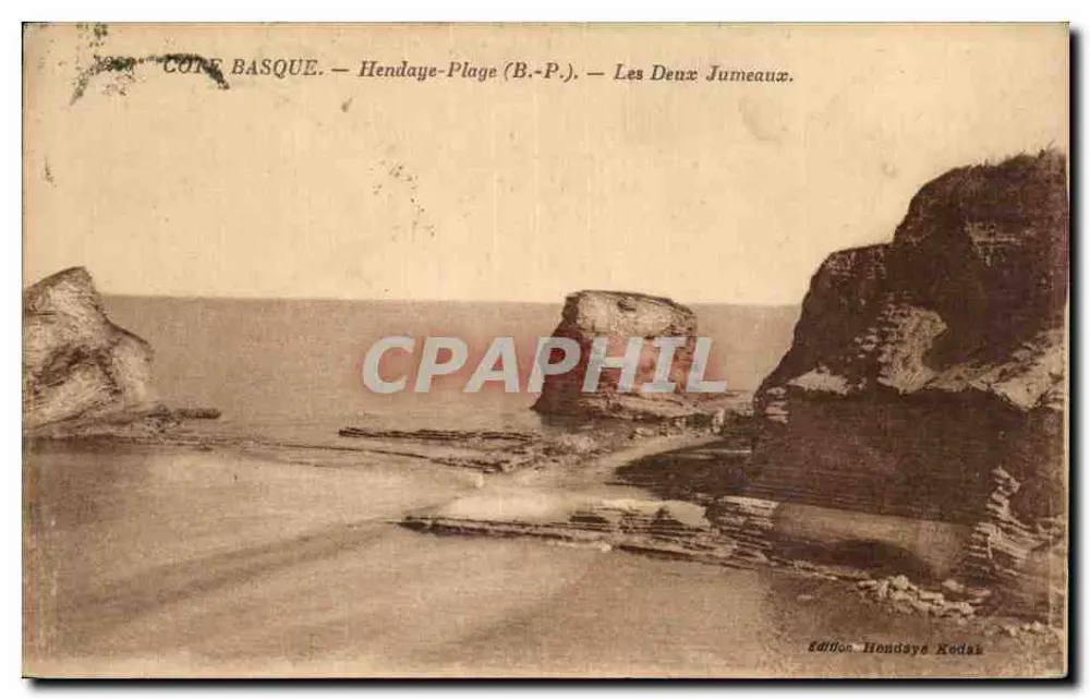 Costa Basca — Hendaye-Plage (B.P.) — Os Gêmeos — Edição Hendaye Kodak - Frente