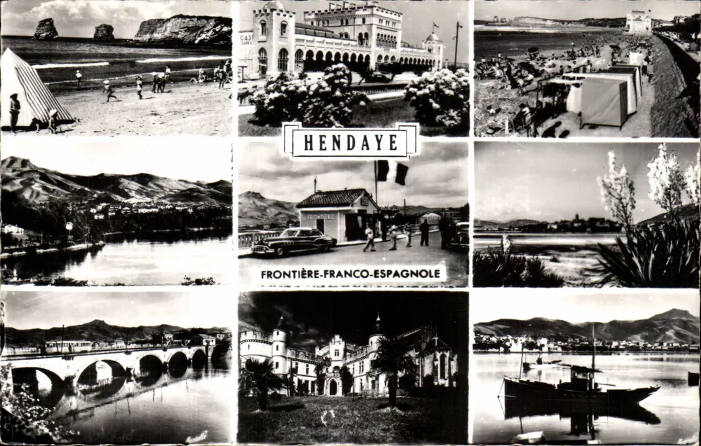 Hendaye — Fronteira Franco-Espanhola — L. Davielle, Editor-Fabricante, P. 1243 - Frente