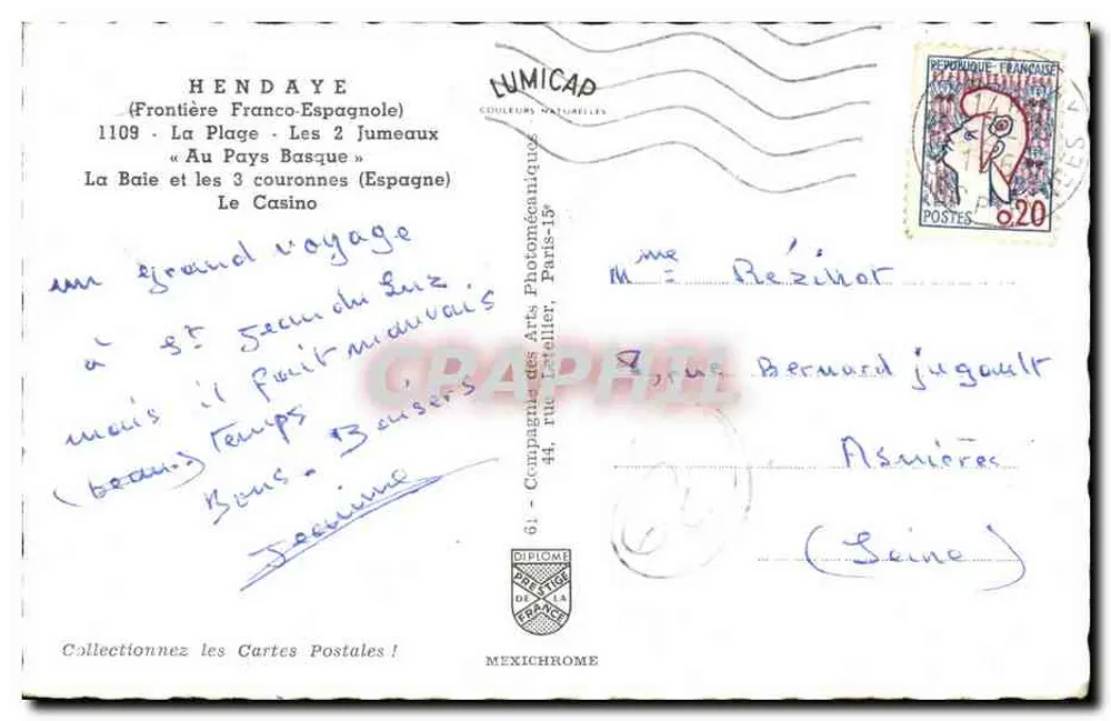 Hendaye — Panoramische und touristische Ansicht — Lumicad - Rückseite