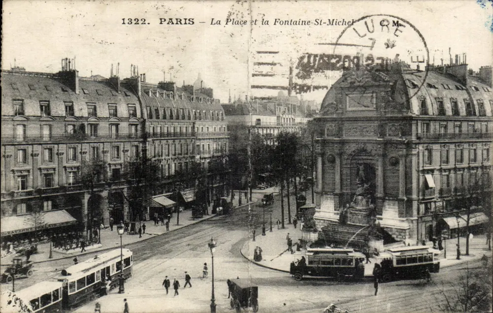 Paris — La Place et la Fontaine-St-Michel — Édition Artistique C.M. n°1322 - Vorderseite