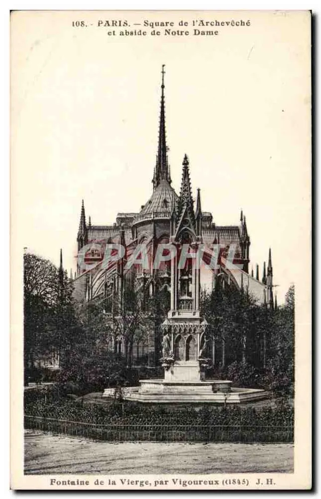 Paris — Square do Arcebispo e abside da Notre-Dame — J.H. (n°108) - Frente