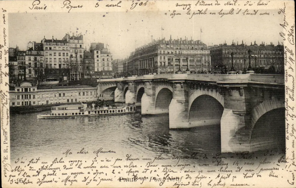 Paris - Ponte Novo — vista do quai da Hora — E.R. Paris, n° 95 - Frente