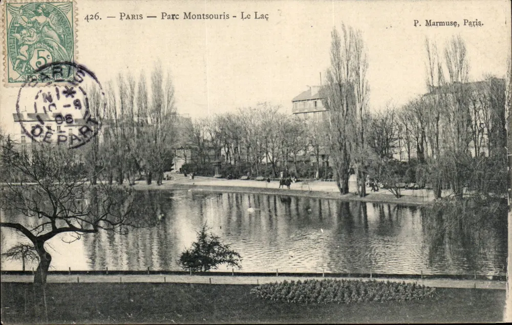 Paris — Parc Montsouris — O Lago — P. Marmuse, Paris. N° 426 - Frente