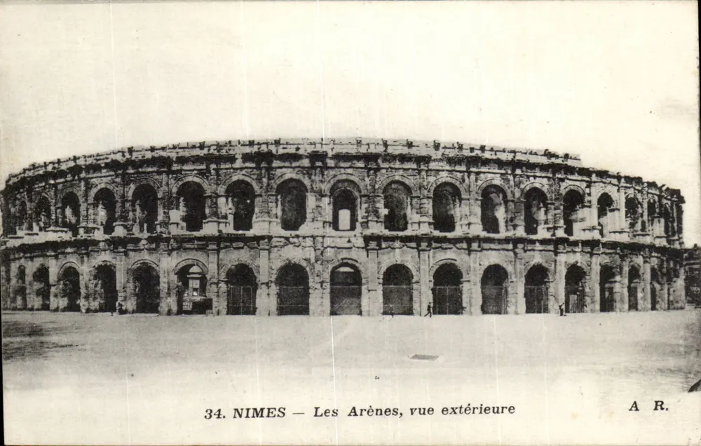 Nîmes — Les Arènes, Außenansicht — A.R. n°34 - Vorderseite