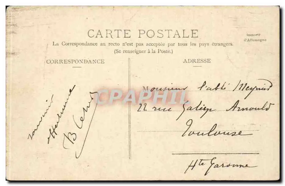 Le Allées – Marines – Bayonne — B. & J. D. 10583,72 - Verso