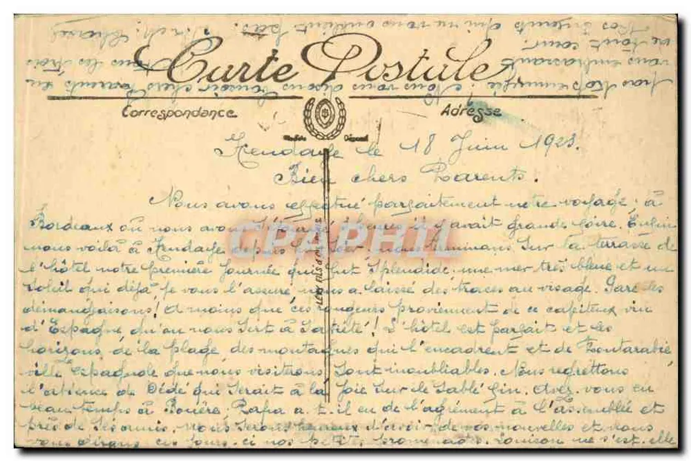 Hendaye — Vista geral de Hendaye-Plage — LL - Verso