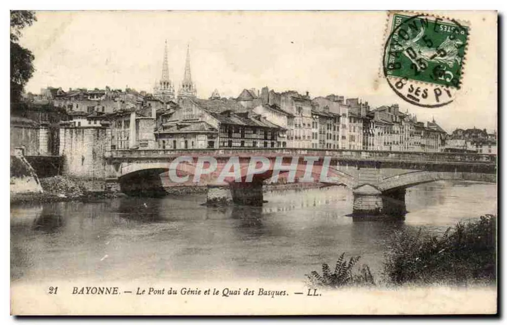 Bayonne — Die Brücke des Genies und der Basque-Quai — LL. - Vorderseite