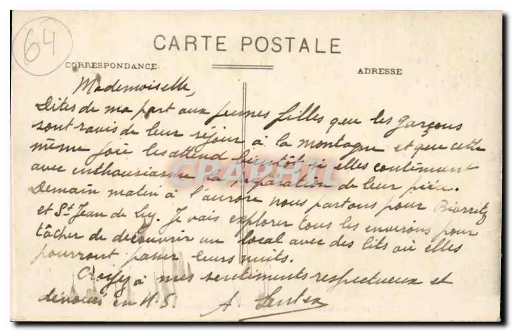 St-Jean-Pied-de-Port — Allgemeine Ansicht und Zitadelle — Verlag Carrache - Rückseite