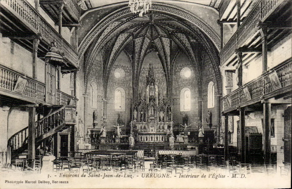 Innenraum der Kirche - Urrugne - Umgebung von Saint-Jean-de-Luz - Vorderseite