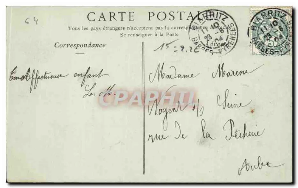 Saint-Jean-de-Luz — Treppen der Kirche, Ausgang der Messe — Druckerei, ND Phot Sammlung - Rückseite