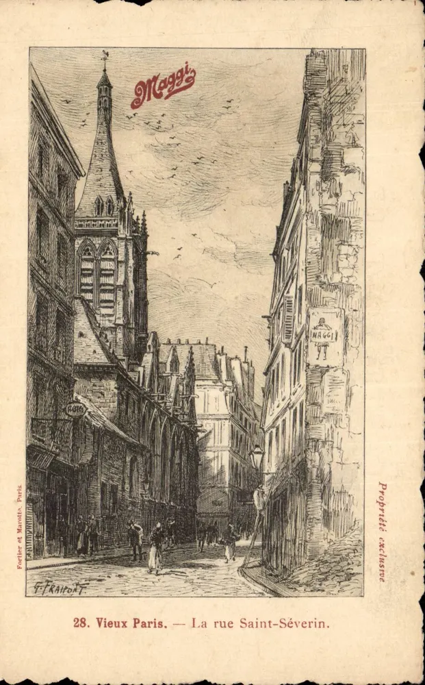 Velho Paris — A rue Saint-Séverin — Forlier et Marotin, Paris, n°28 - Frente