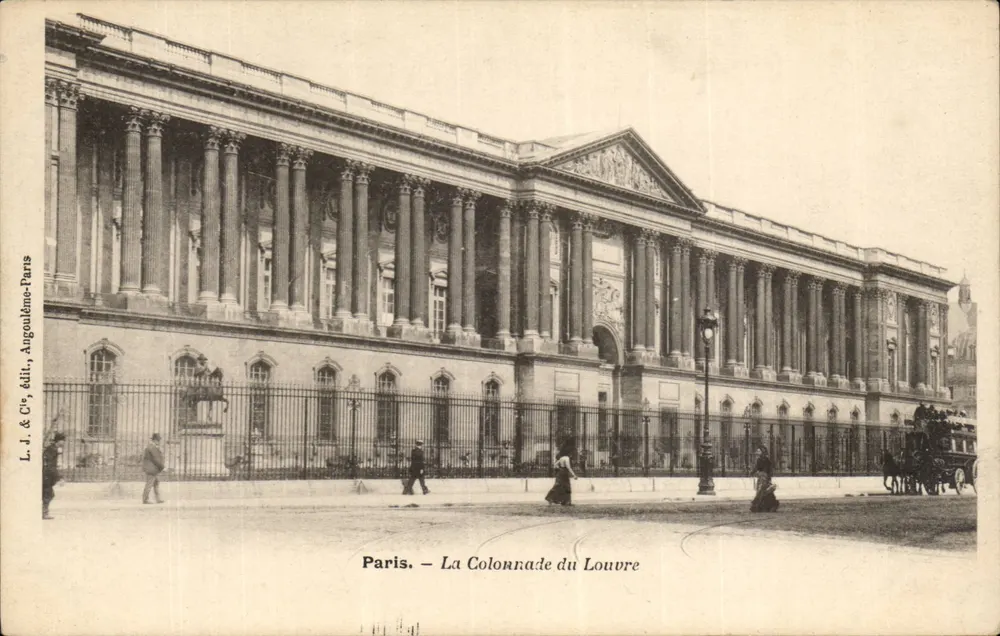 Paris — A Colunata do Louvre — L. J. & Cie, editores, Angoulême-Paris - Frente