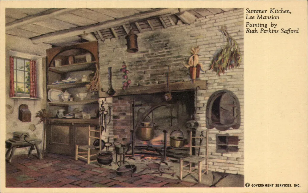 Cozinha de verão, Lee Mansion — pintura de Ruth Perkins Safford — Government Services, Inc. - Frente