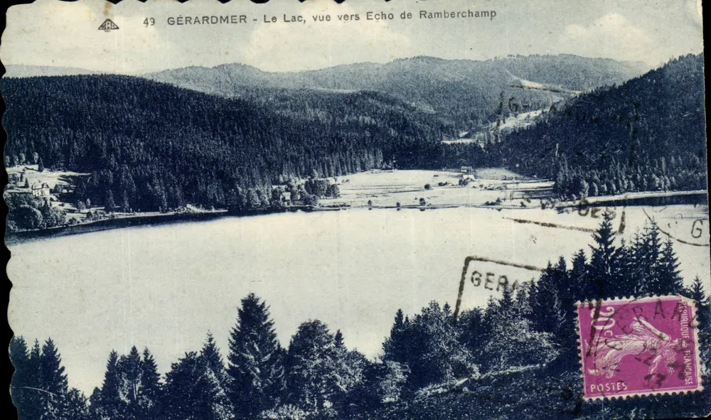 Gérardmer - O Lago, vista em direção a Echo de Ramberchamp — editor CPAPHIL, n° 49 - Frente