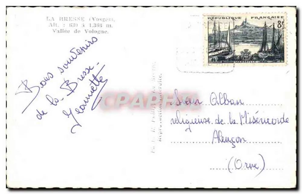 La Brenne (Vosges) — Vale de Vologne — editor desconhecido, número de série não visível - Verso