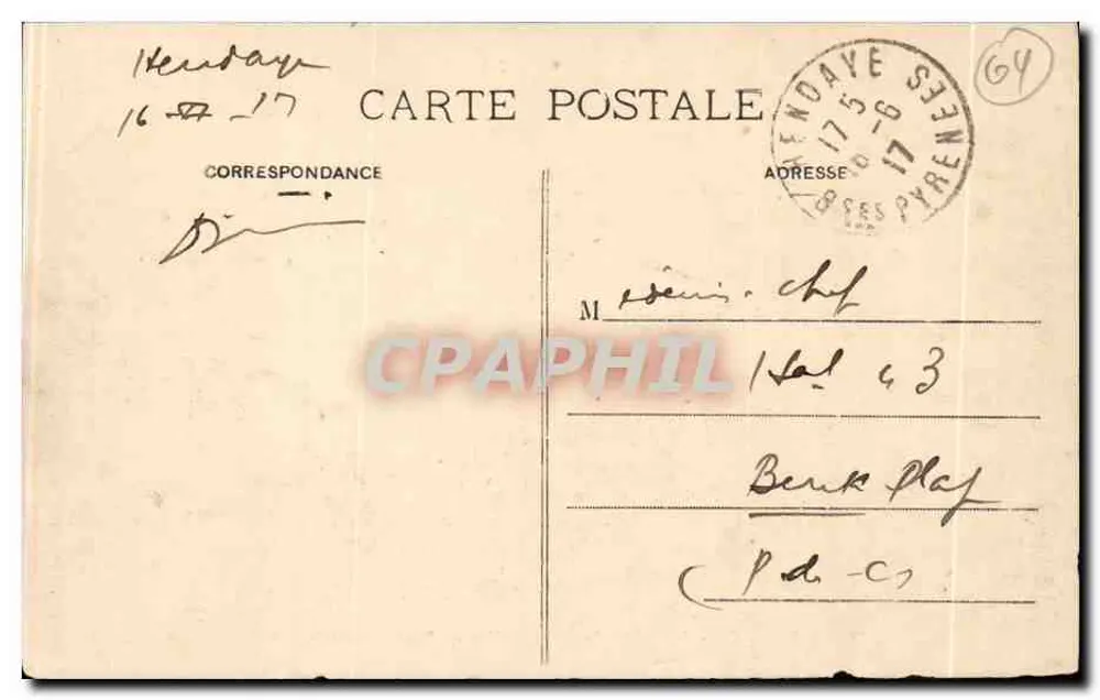 Hendaye - Ansicht der Landungsstelle und Fontoïne (Spanien) — M. D. — n°79 - Rückseite