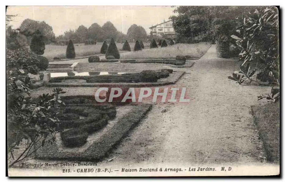 Haus Rostand in Arnaga — Die Gärten — Phototypie Marcel Delboy, Bordeaux - Vorderseite