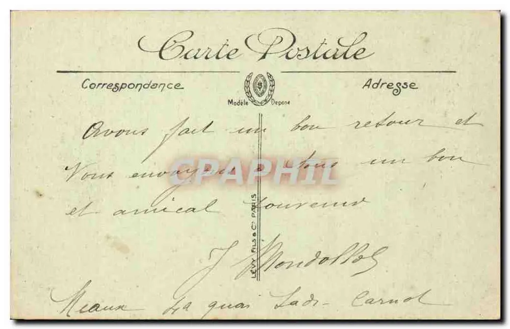 Meaux — A Catedral, iniciada no século XIII, continuada nos séculos XIV, XV e XVI — Torre Norte, 70 m de altura — LL - Verso