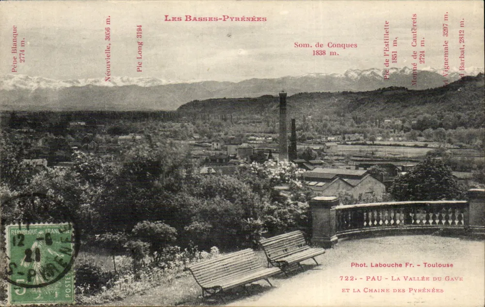 Die Gave-Tal und die Pyrenäen-Kette — Phot. Labouche Fr. - Toulouse - Vorderseite