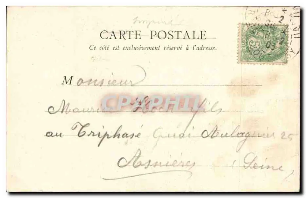 Paris — Igreja de Santa Elisabeth — B. F., Paris, n° 146 - Verso