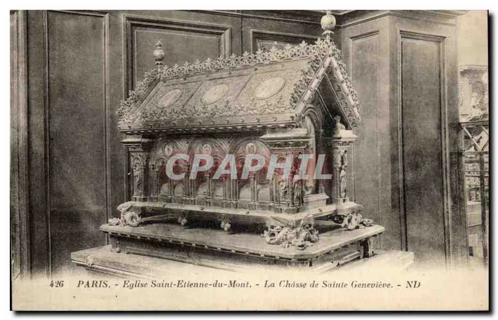 Paris - Kirche Saint-Etienne-du-Mont - Die Reliquienschale der Heiligen Geneviève - ND - Vorderseite
