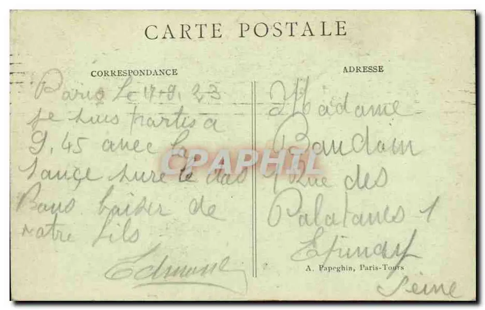 Paris — Place de la Bastille und Säule vom 17. Juli — A. P. - Rückseite