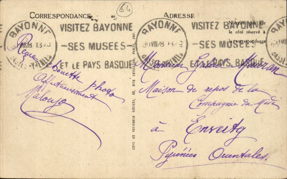 Bayonne — Allgemeine Ansicht und der Pont Saint-Esprit — LL - Rückseite