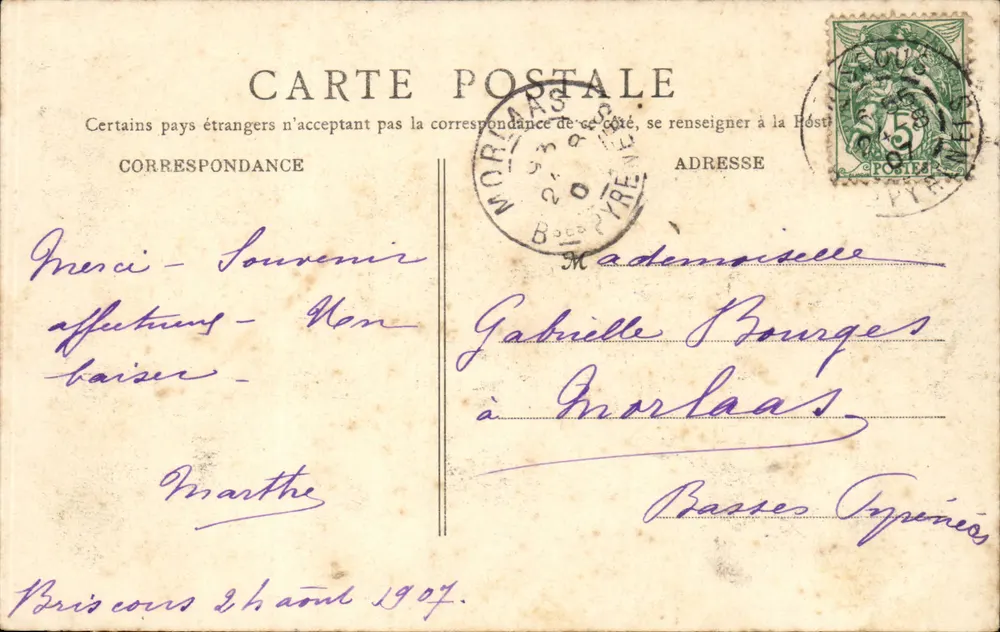 Bayonne — La Place de la Liberté — Le Théâtre — B.F. Paris - Rückseite