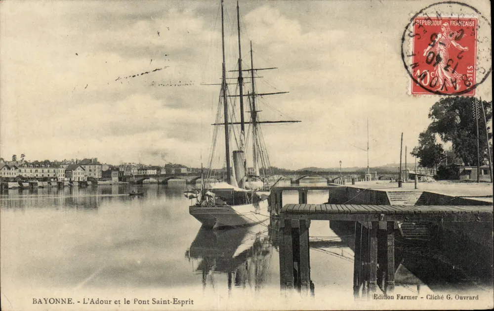 Bayonne - Der Adour und der Pont-Saint-Esprit — Edition Farmer, Fotografie von G. Ouvrard - Vorderseite