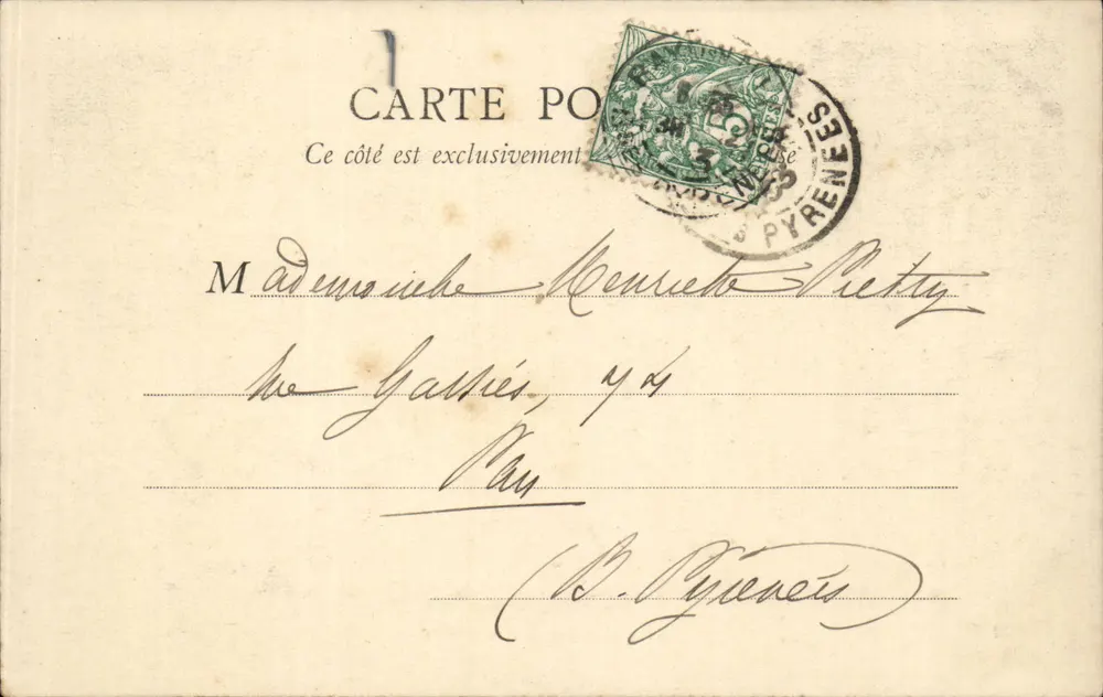 Bayonne — Os Glacis — B. J. C., Paris - Verso