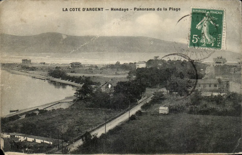 A Costa de Prata — Hendaye — Panorama da Praia — Editor: F. Bazin, de Proumfaus - Frente