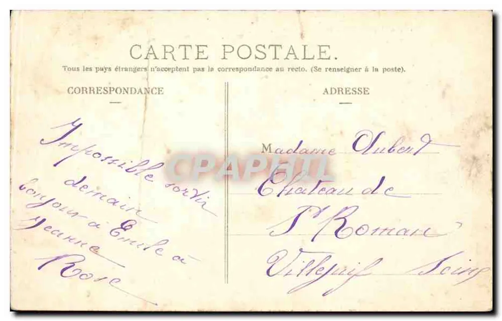 Paris — Parque Montsouris — P. Marmuse, n°375 - Verso