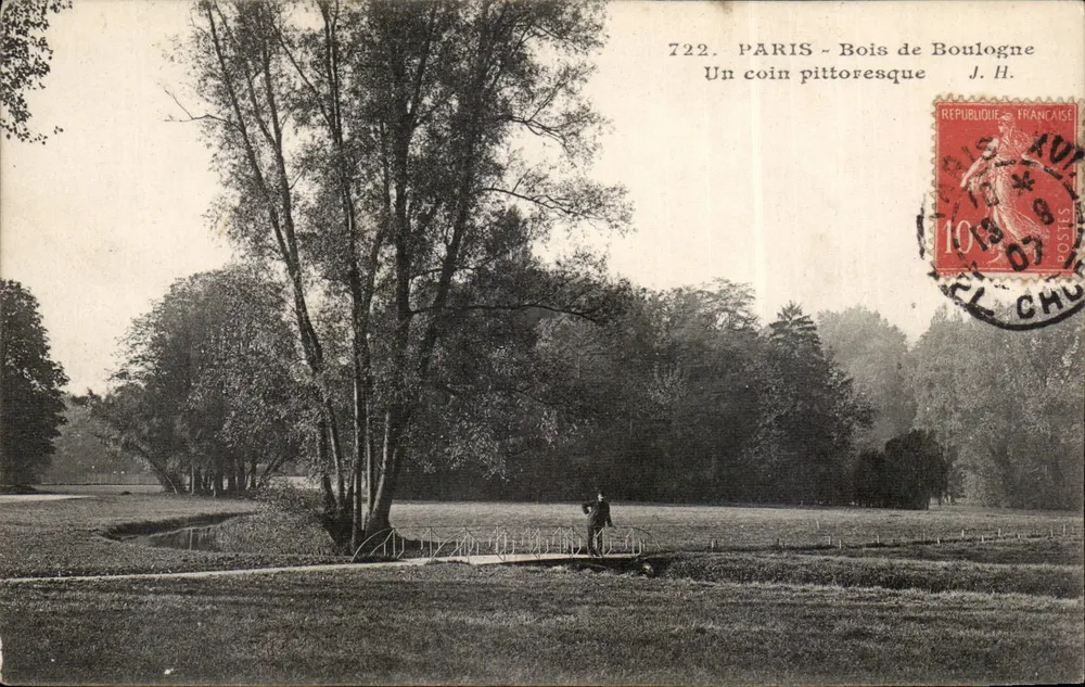 PARIS - Bois de Boulogne — Ein pittoreskes Eckchen — J. H. Nr. 722 - Vorderseite